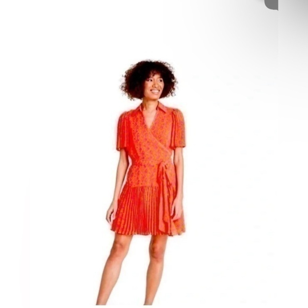 Alexis for Target Floral Flutter Sleeve Pleated Wrap Dress | SZ 1X | NWOT